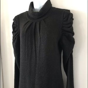 Wool/Mohair Leg of mutton Sleeve Sweater-Dress